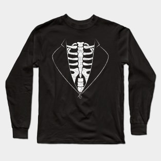Skeleton Tuxedo Halloween Costume Long Sleeve T-Shirt